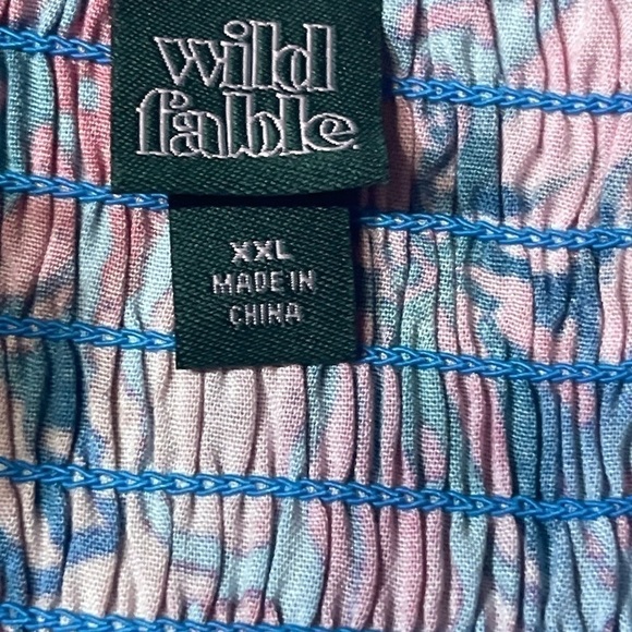 NWT! Wild Fable Corset Sleeveless Tiered Fit & Flare Dress Pink Blue Flowers XXL - Picture 16 of 16